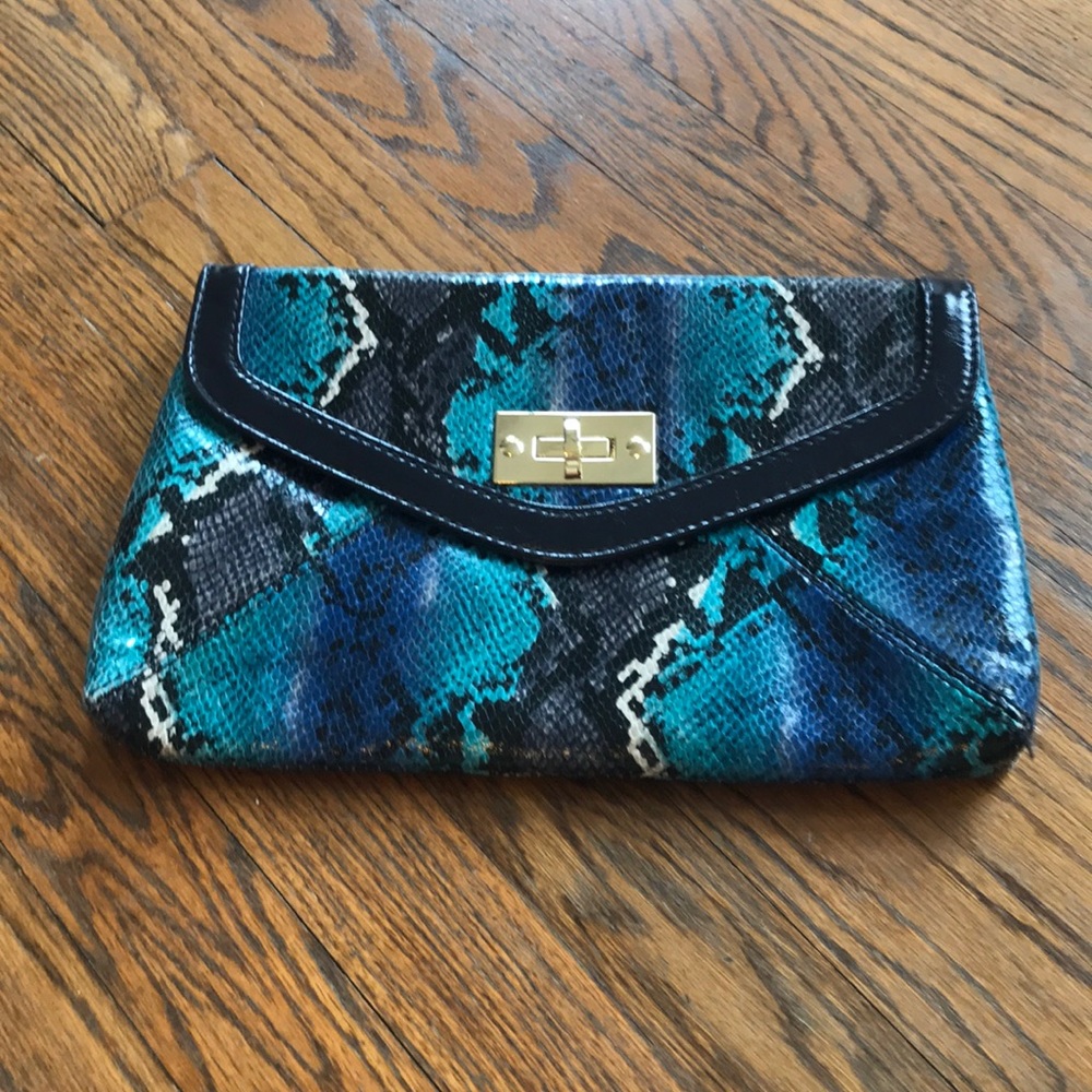 Faux Snakeskin Clutch